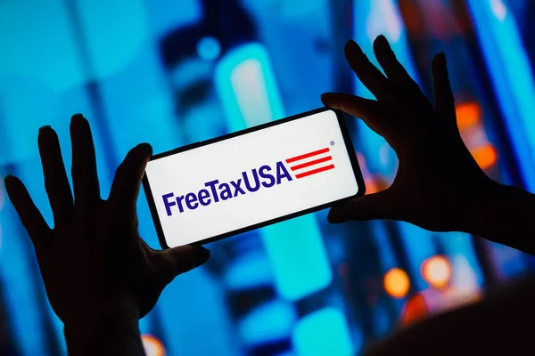 Kwietnia 2023 Brazylia Tym Zdjęciu Logo Freetax Usa Jest Wyświetlane — Zdjęcie stockowe
