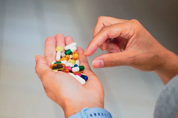 April 2023 Brazil Photo Illustration Person Holds Several Medicine Pills — Stock Photo, Image
