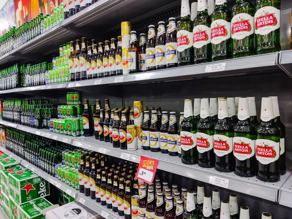 April 2023 Paraguay Bottles Stella Artois Beer Supermarket Shelf Pedro — Stock Photo, Image