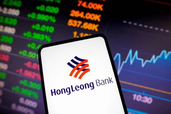 Abril 2023 Brasil Esta Ilustración Fotográfica Logotipo Hong Leong Bank — Foto de Stock
