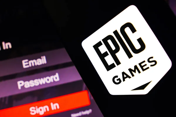 Mayo 2023 Brasil Esta Ilustración Fotográfica Logotipo Epic Games Muestra —  Fotos de Stock