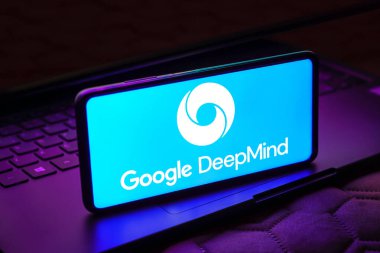 May 9, 2023, Brazil. In this photo illustration, the Google DeepMind logo is displayed on a smartphone screen clipart