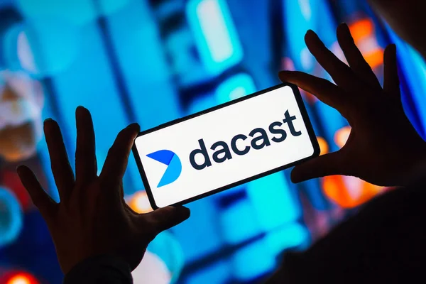 May 2023 Brazil Photo Illustration Dacast Logo Displayed Smartphone Screen — Stock Photo, Image