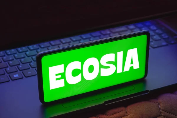 Maj 2023 Brasilien Dette Billede Illustration Vises Ecosia Logoet Smartphone - Stock-foto
