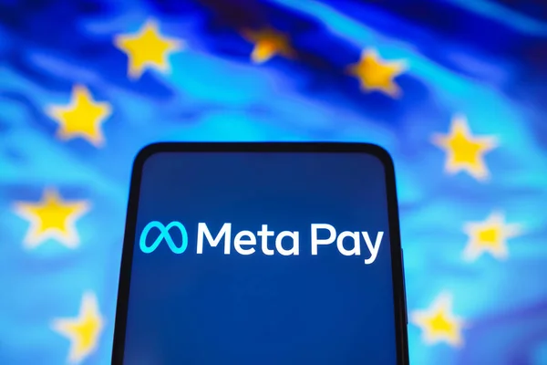 Mayıs 2023 Brezilya Resimde Meta Pay Logosu Akıllı Telefon Ekranında — Stok fotoğraf