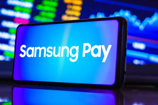 Maj 2023 Brasilien Det Här Fotot Illustration Samsung Pay Logotypen — Stockfoto