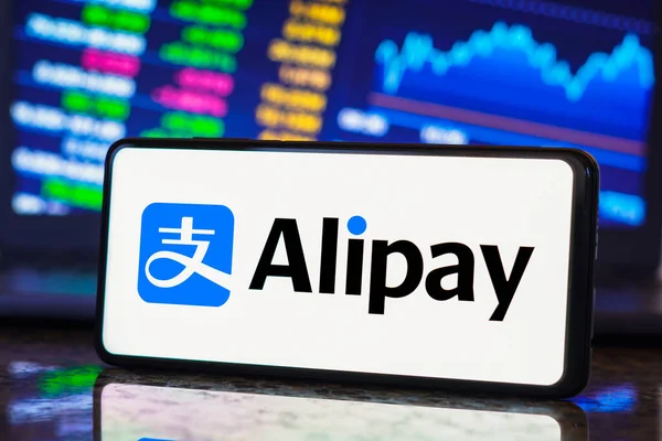 Mei 2023 Brazilië Deze Foto Illustratie Het Alipay Logo Wordt — Stockfoto