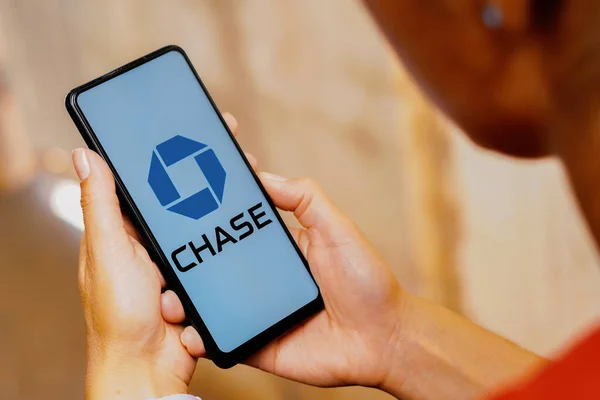 Maja 2023 Brazylia Tym Zdjęciu Logo Chase Bank Jest Wyświetlany — Zdjęcie stockowe