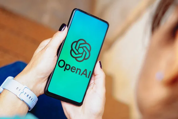 Mayıs 2023 Brezilya Resimde Openai Logosu Akıllı Telefon Ekranında Görüntülenir — Stok fotoğraf