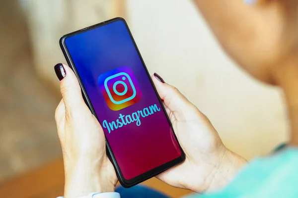 Mayıs 2023 Brezilya Resimde Instagram Logosu Akıllı Telefon Ekranında Görüntülenir — Stok fotoğraf