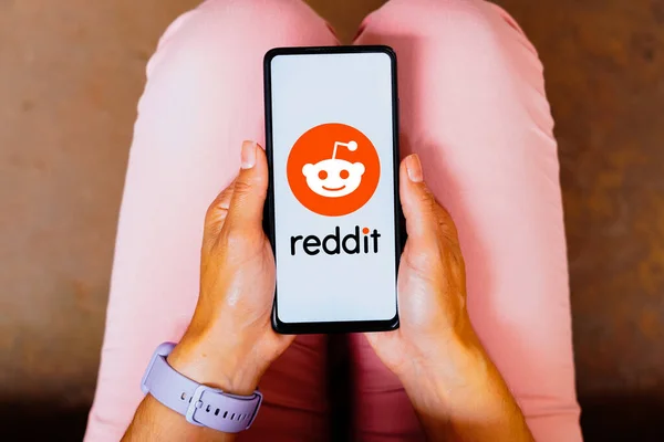 Травня 2023 Року Бразилія Цій Фотографії Логотип Reddit Відображається Екрані — стокове фото