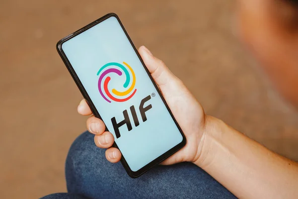 2023年6月5日 巴西在这张照片中 Hif Global标志显示在智能手机屏幕上 — 图库照片