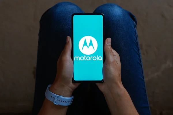 Czerwca 2023 Brazylia Tym Zdjęciu Logo Motorola Mobility Jest Wyświetlane — Zdjęcie stockowe