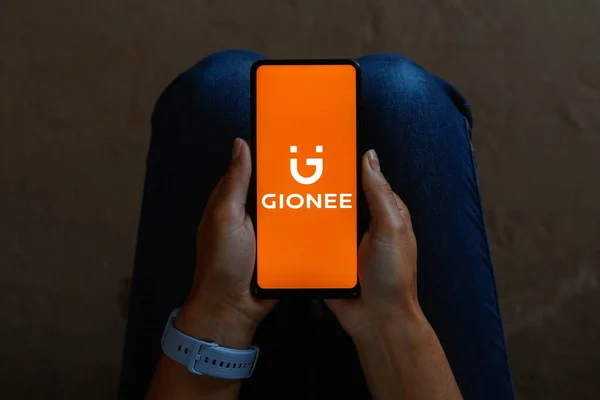 Haziran 2023 Brezilya Resimde Gionee Logosu Akıllı Telefon Ekranında Gösteriliyor — Stok fotoğraf