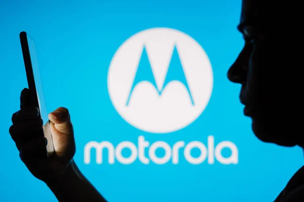 Juni 2023 Brasilien Detta Foto Illustration Motorola Mobility Logotypen Ses — Stockfoto