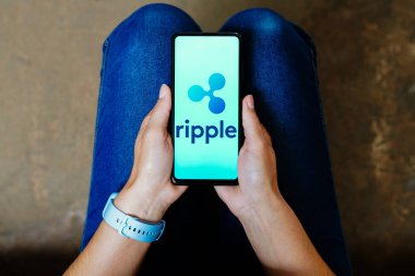 20 Haziran 2023, Brezilya. Bu resimde, Ripple logosu akıllı telefon ekranında gösteriliyor