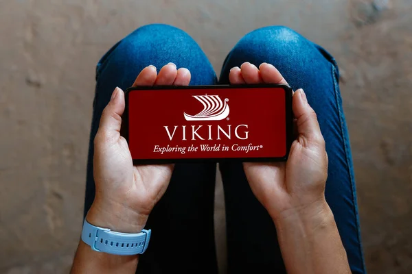 Junio 2023 Brasil Esta Ilustración Fotográfica Logotipo Viking Cruises Muestra — Foto de Stock