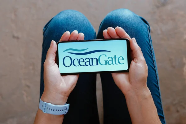 Juin 2023 Brésil Dans Cette Illustration Photo Logo Oceangate Inc — Photo