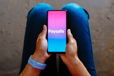 26 Haziran 2023, Brezilya. Bu resimde, Paysafe logosu akıllı telefon mobil ekranında görüntülenir