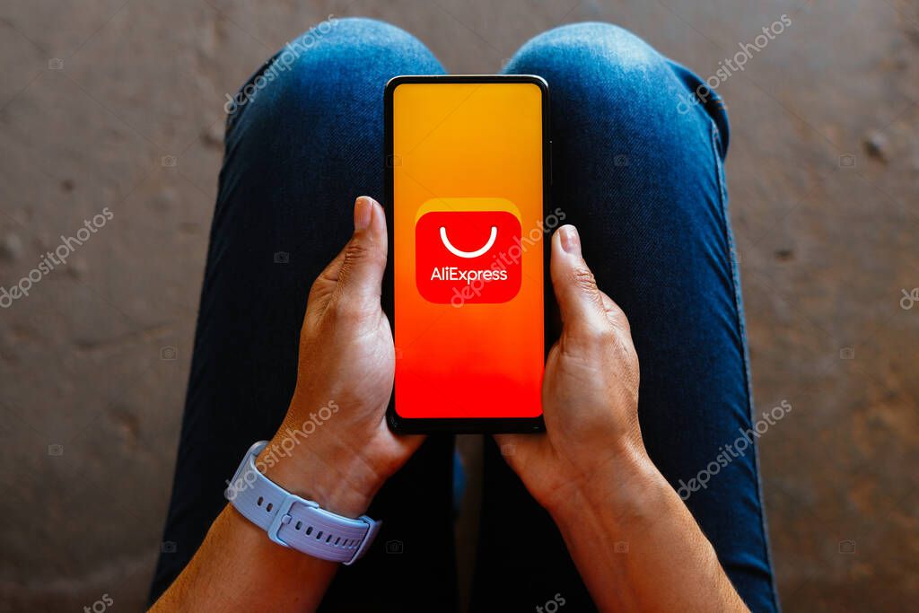 June 26, 2023, Brazil. In this photo illustration, the AliExpress logo is displayed on a smartphone mobile screen