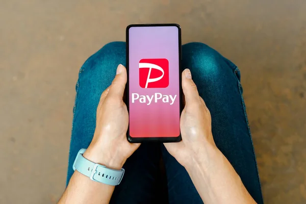 2023年6月30日 ブラジル この写真のイラストでは Paypay Corporationのロゴがスマートフォンの画面に表示されています — ストック写真