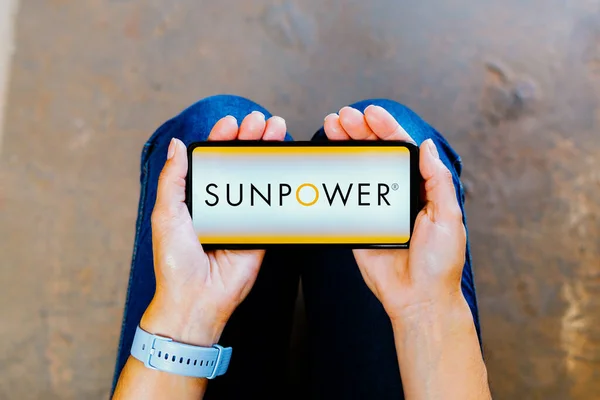 July 2023 Brazil Photo Illustration Sunpower Corporation Logo Displayed Smartphone — Stock Photo, Image