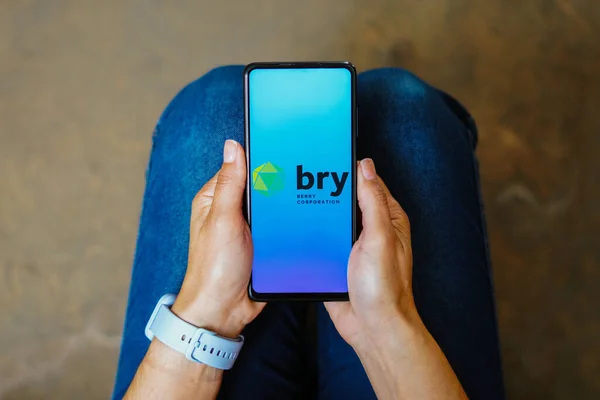 Temmuz 2023 Brezilya Resimde Berry Corporation Bry Logosu Akıllı Telefon — Stok fotoğraf
