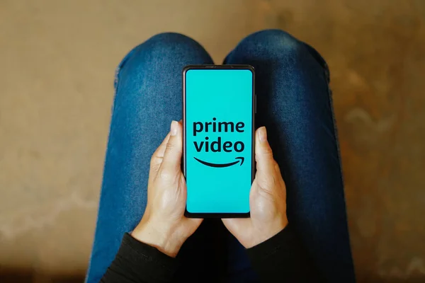 Temmuz 2023 Brezilya Resimde Amazon Prime Video Logosu Akıllı Telefondan — Stok fotoğraf