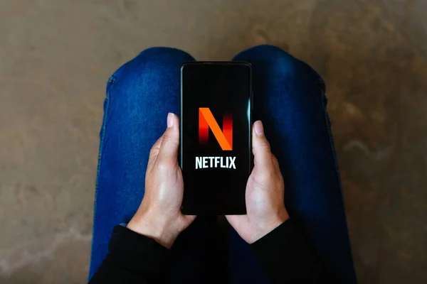 Temmuz 2023 Brezilya Resimde Netflix Logosu Bir Akıllı Telefondan Gösteriliyor — Stok fotoğraf