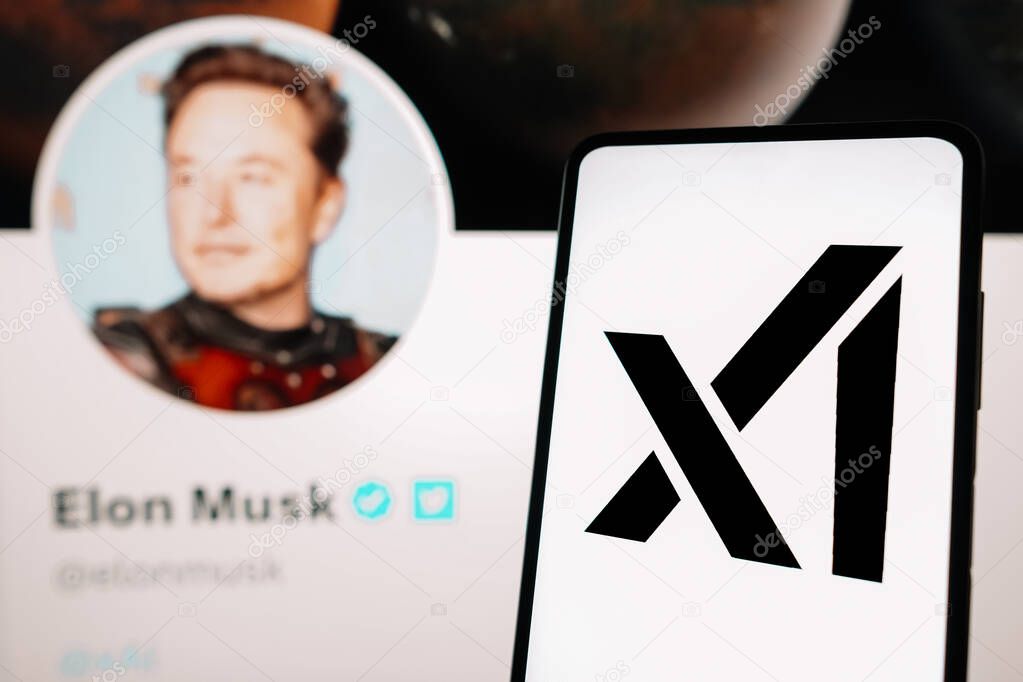 July 17, 2023, Brazil. In this photo illustration, the xAI logo seen displayed on a smartphone