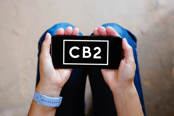July 2023 Brazil Photo Illustration Cb2 Logo Seen Displayed Smartphone — Foto de Stock