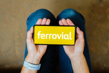 July 19, 2023, Brazil. In this photo illustration, the Ferrovial logo seen displayed on a smartphone