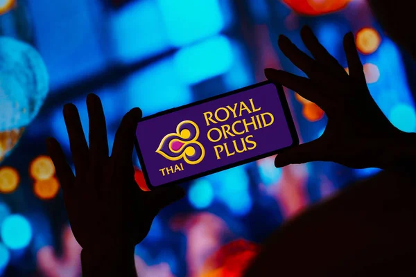Ağustos 2023 Brezilya Resimde Royal Orchid Tayland Havayolları Logosu Bir — Stok fotoğraf