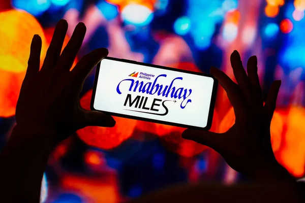Ağustos 2023 Brezilya Resimde Mabuhay Miles Filipin Havayolları Logosu Bir — Stok fotoğraf