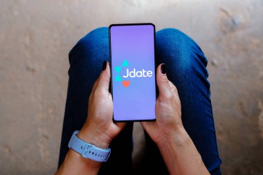 4 Eylül 2023, Brezilya. Bu resimde, Jdate logosu akıllı telefon ekranında görüntülenir