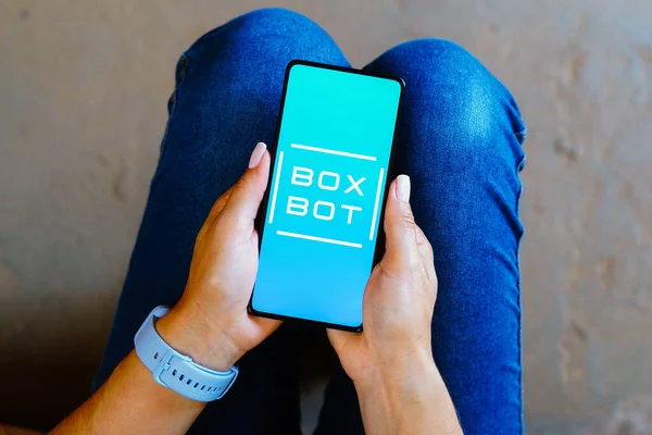 September 2023 Brazil Photo Illustration Box Bot Logo Displayed Smartphone — Stock Photo, Image