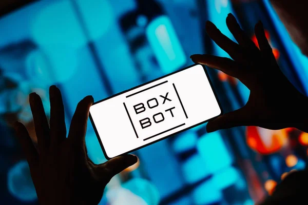 September 2023 Brazil Photo Illustration Box Bot Logo Displayed Smartphone — Stock Photo, Image