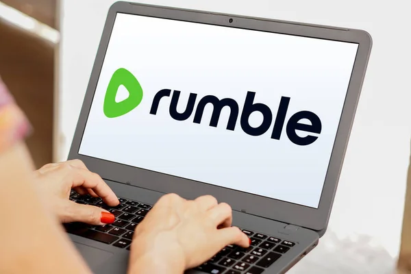 September 2023 Brazil Photo Illustration Rumble Logo Displayed Laptop Screen — Stock Photo, Image