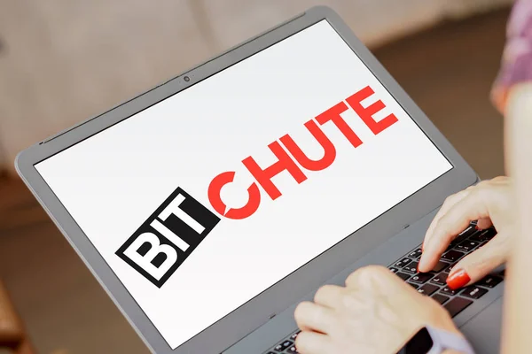 September 2023 Brazil Photo Illustration Bitchute Logo Displayed Laptop Screen — Stock Photo, Image