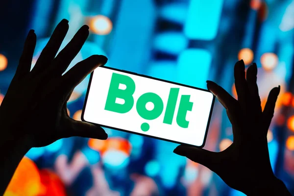 Oktober 2023 Brasilien Dette Billede Illustration Vises Bolt Logoet Smartphone - Stock-foto