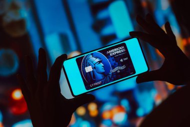 21 Ekim 2023, Brezilya. Bu resimde, American Express 'in Mavi Nakit Tercihli Kartı akıllı telefon ekranında gösteriliyor.