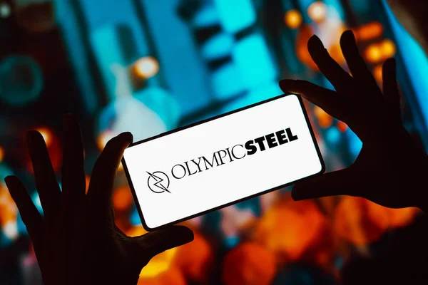Octubre 2023 Brasil Esta Ilustración Fotográfica Logotipo Olympic Steel Muestra — Foto de Stock