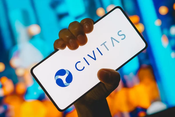 October 2023 Brazil Photo Illustration Civitas Resources Logo Displayed Smartphone — Stock Photo, Image