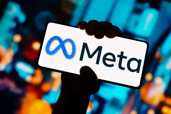 November 4, 2023, Brazil. In this photo illustration, the Meta app logo is displayed on a smartphone screen