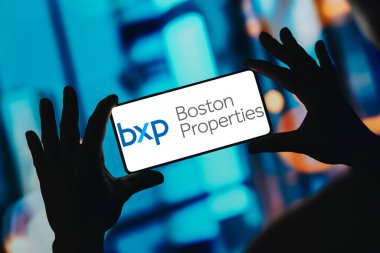 November 29, 2023, Brazil. In this photo illustration, the Boston Properties (BXP) logo is displayed on a smartphone screen clipart