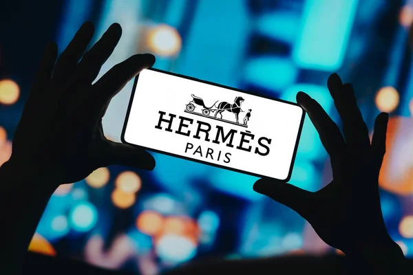 November 2023 Brazil Photo Illustration Hermes Logo Displayed Smartphone Screen — Stock Photo, Image