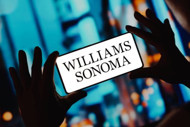 1 Aralık 2023, Brezilya. Bu resimde, Williams-Sonoma logosu akıllı telefon ekranında gösteriliyor.