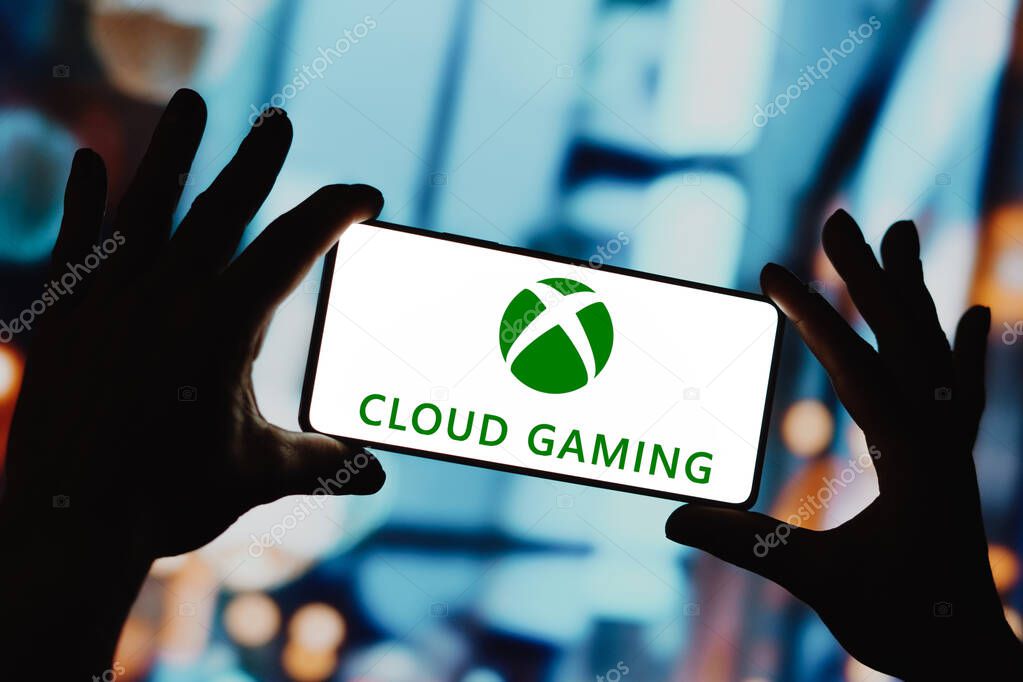December 4, 2023, Brazil. In this photo illustration, the Xbox Cloud Gaming logo is displayed on a smartphone screen