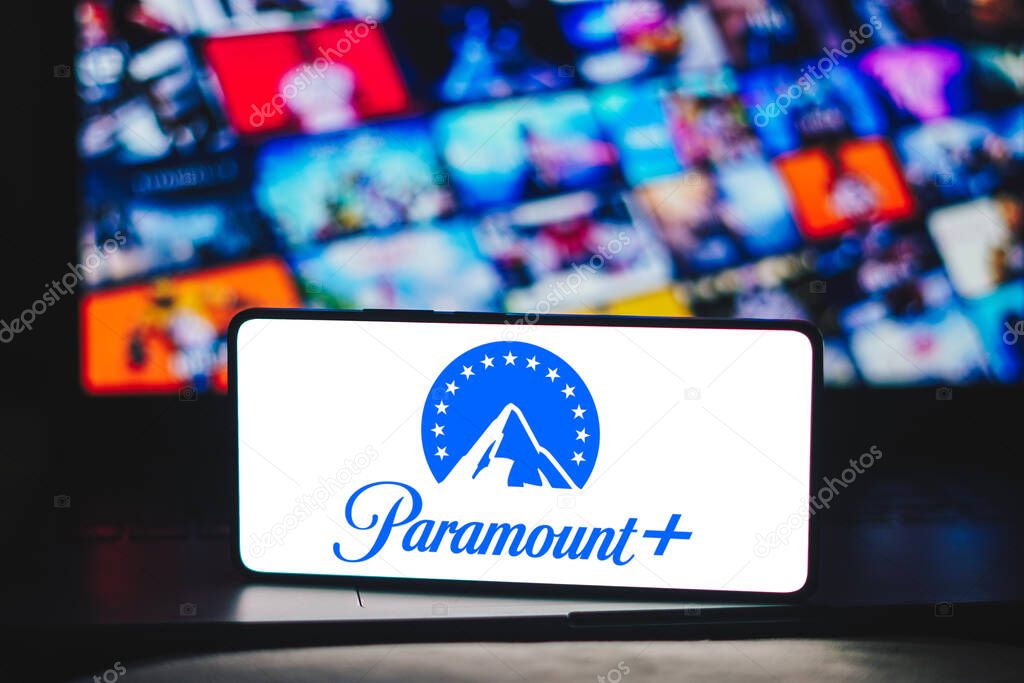 December 5, 2023, Brazil. In this photo illustration, the Paramount Plus logo is displayed on a smartphone screen