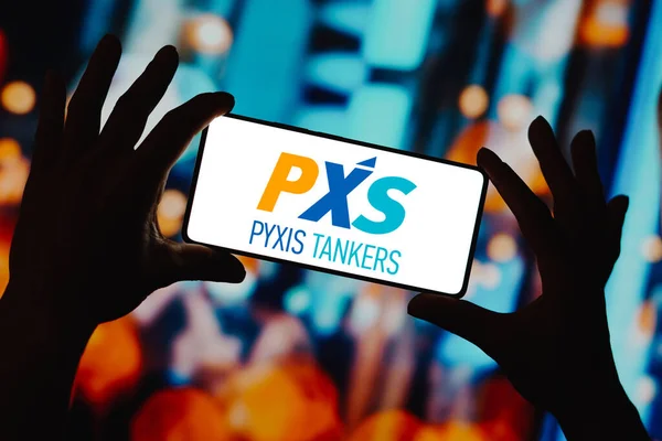 December 2023 Brazil Photo Illustration Pyxis Tankers Logo Displayed Smartphone — Stock Photo, Image
